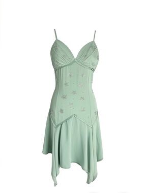 Vintage Betsey Johnson y2k Fairy Asymmetrical Slip Dress with Stars 10